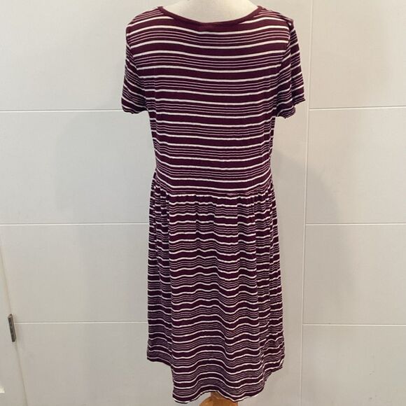 Medium Roxy Striped Burgundy Dress - Picture 6 of 11